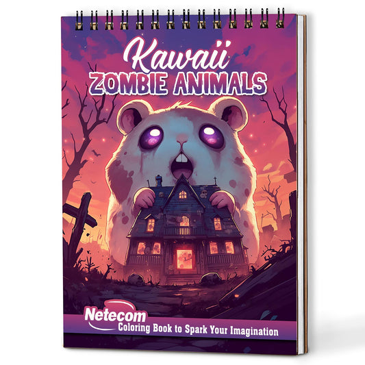 Netecom Kawaii Zombie Animals Coloring Book For Adults