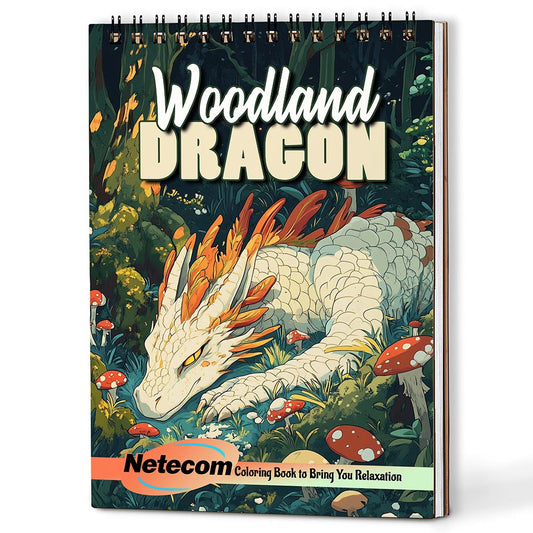 Netecom Woodland Dragon Coloring Book For Adults