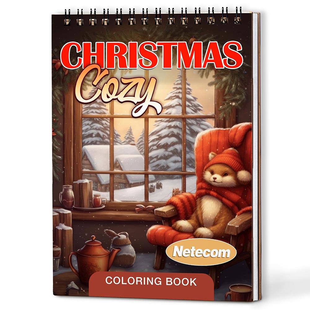 Netecom Christmas Cozy Coloring Book For Adults