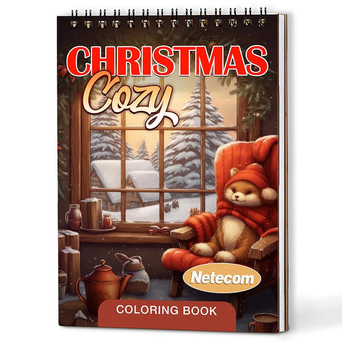 Netecom Christmas Cozy Coloring Book For Adults