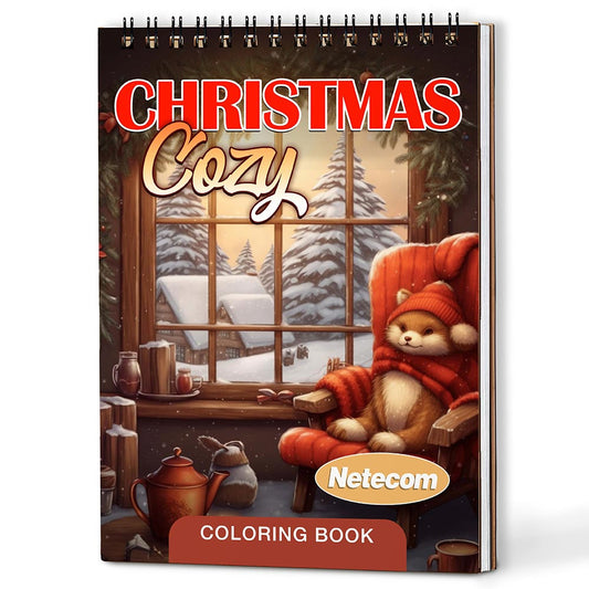 Netecom Christmas Cozy Coloring Book For Adults