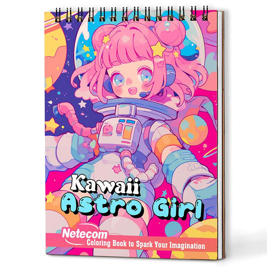 Netecom Kawaii Astronaut Girl Coloring Book For Adults
