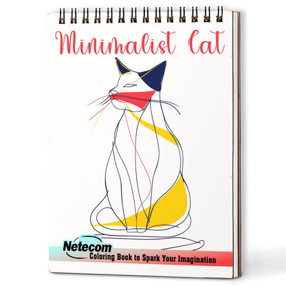 Netecom Minimalist Cat Coloring Book For Adults