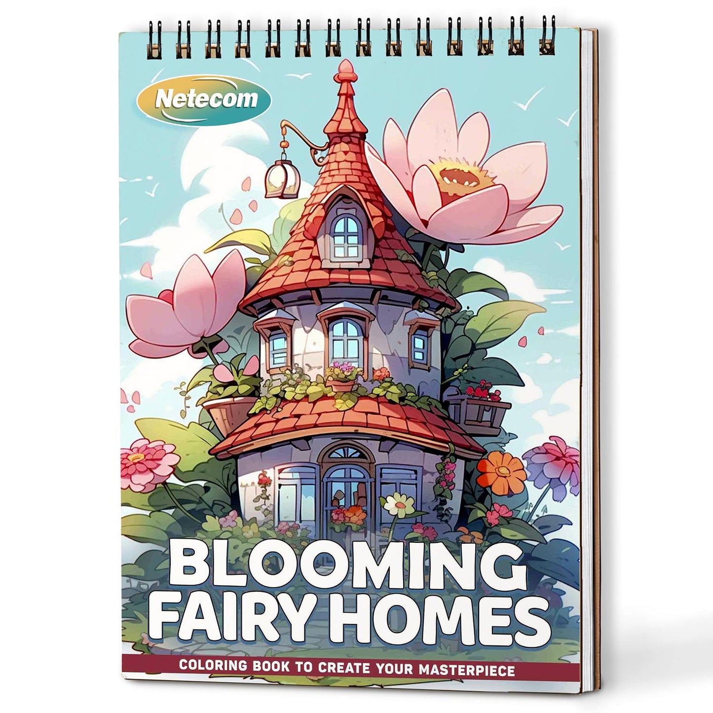 Netecom Blooming Fairy Homes Coloring Book For Adults