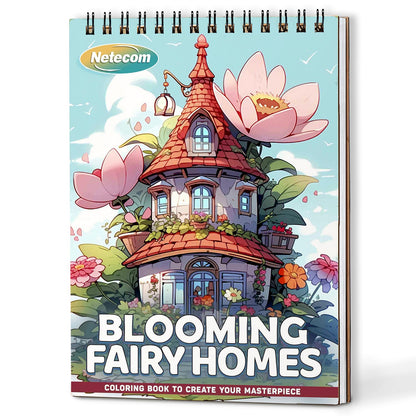 Netecom Blooming Fairy Homes Coloring Book For Adults