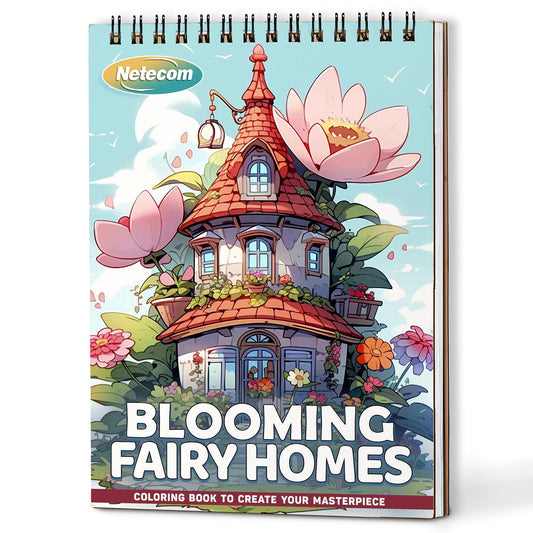 Netecom Blooming Fairy Homes Coloring Book For Adults