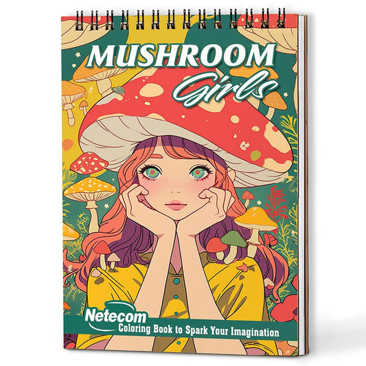 Netecom Mushroom Girls Coloring Book For Adults