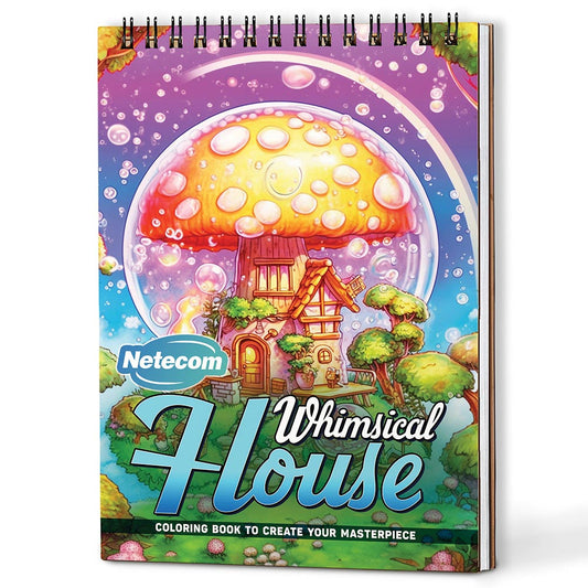 Netecom Whimsical House Coloring Book For Adults