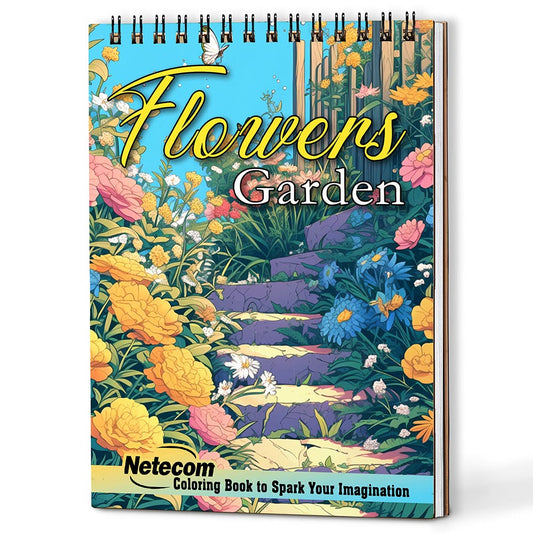 Netecom Flowers Garden Coloring Book For Adults