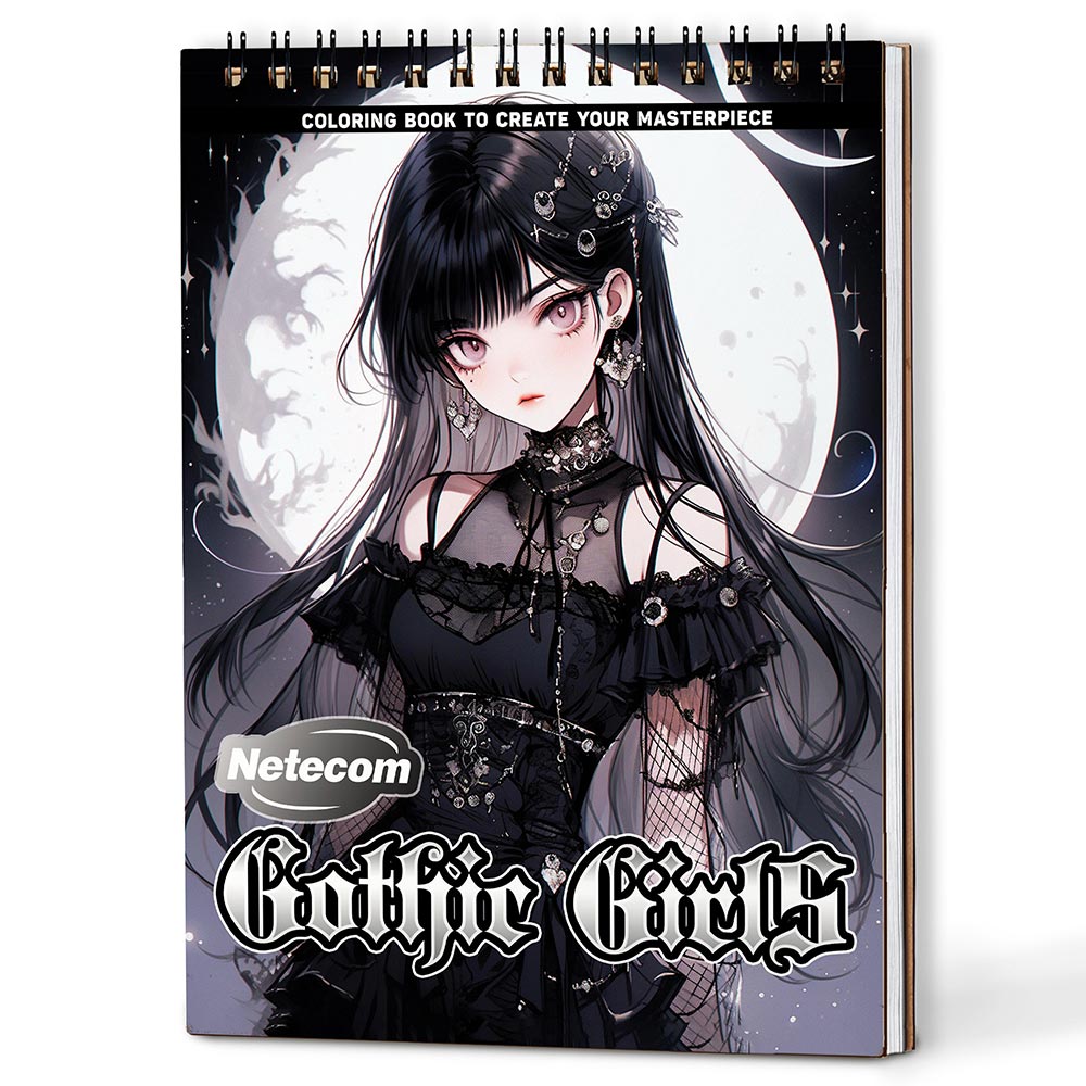 Netecom Gothic Girls Coloring Book For Adults