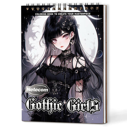 Netecom Gothic Girls Coloring Book For Adults