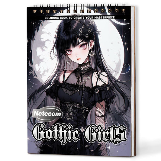Netecom Gothic Girls Coloring Book For Adults