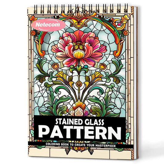 Netecom Stained Glass Pattern Coloring Book For Adults