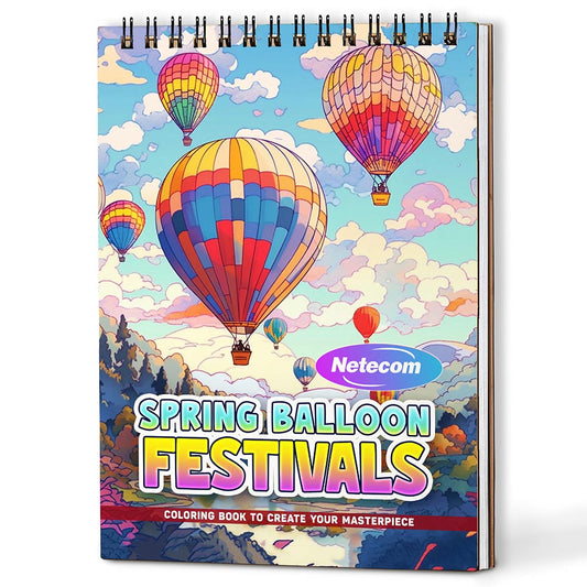 Spring Balloon Festivals Coloring Book For Adults