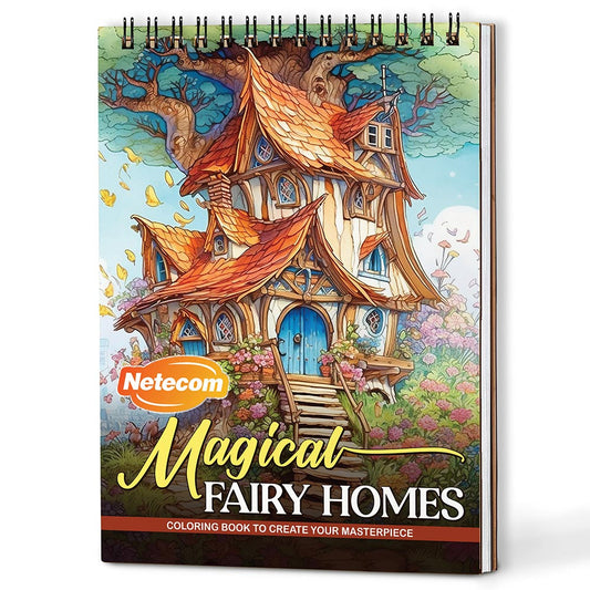 Netecom Magical Fairy Homes Coloring Book For Adults