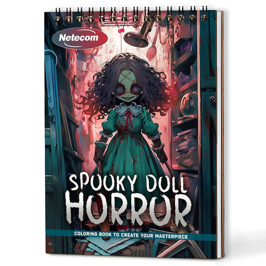 Netecom Spooky Doll Horror Coloring Book For Adults