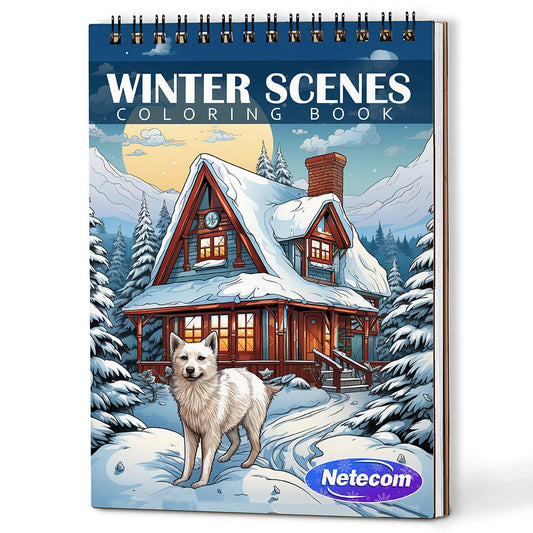Netecom Winter Scenes Coloring Book For Adults