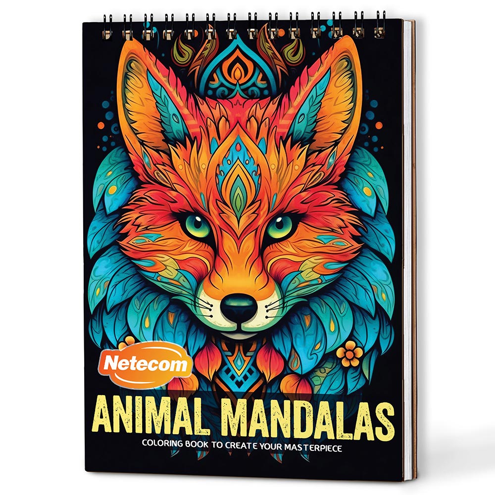 Netecom Animal Mandalas Coloring Book For Adults