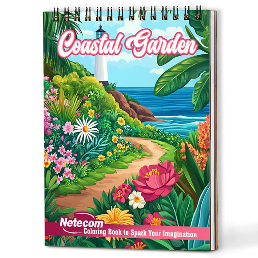 Netecom Coastal Garden Coloring Book For Adults