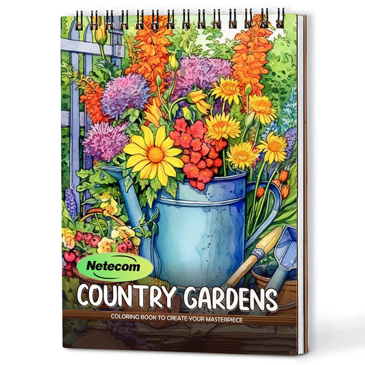 Netecom Country Gardens Coloring Book For Adults