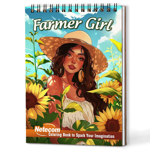 Netecom Farmer Girl Coloring Book For Adults
