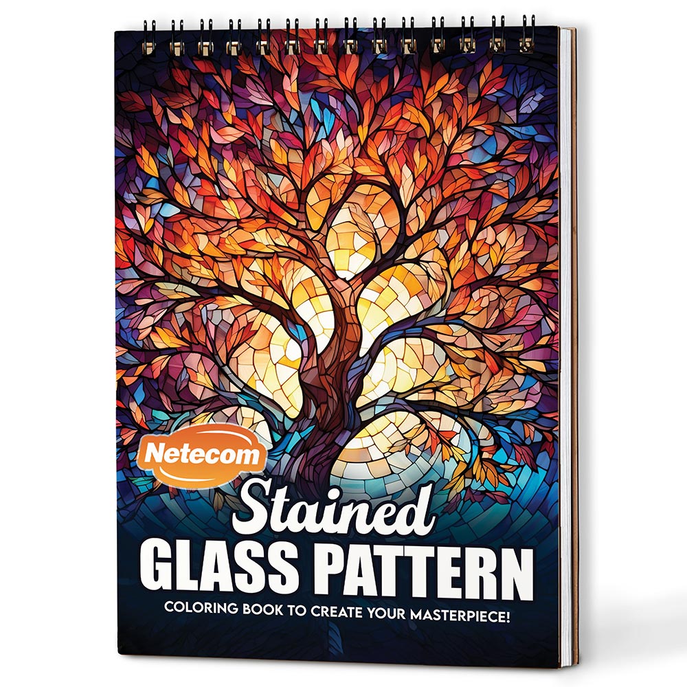 Netecom Stained Glass Pattern Coloring Book For Adults