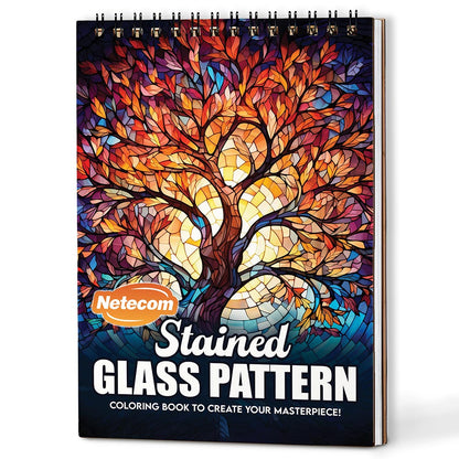 Netecom Stained Glass Pattern Coloring Book For Adults