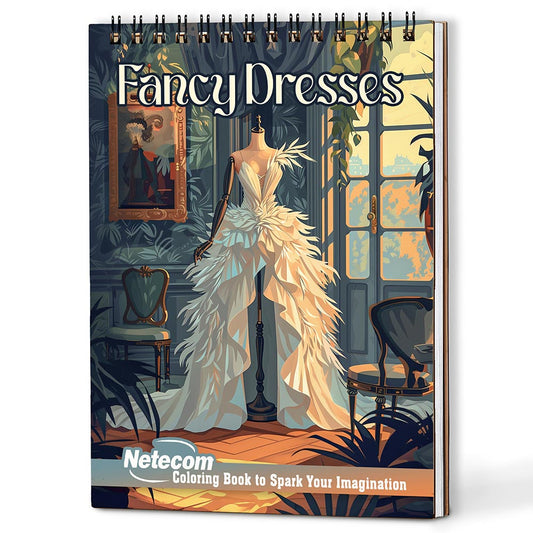 Netecom Fancy Dresses Coloring Book For Adults