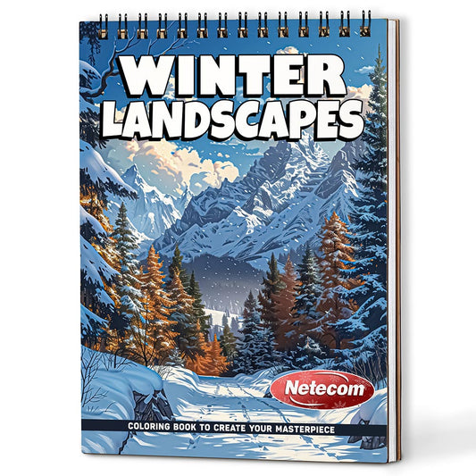 Netecom Winter Landscapes Coloring Book For Adults