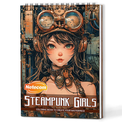 Netecom Steampunk Girls Coloring Book For Adults