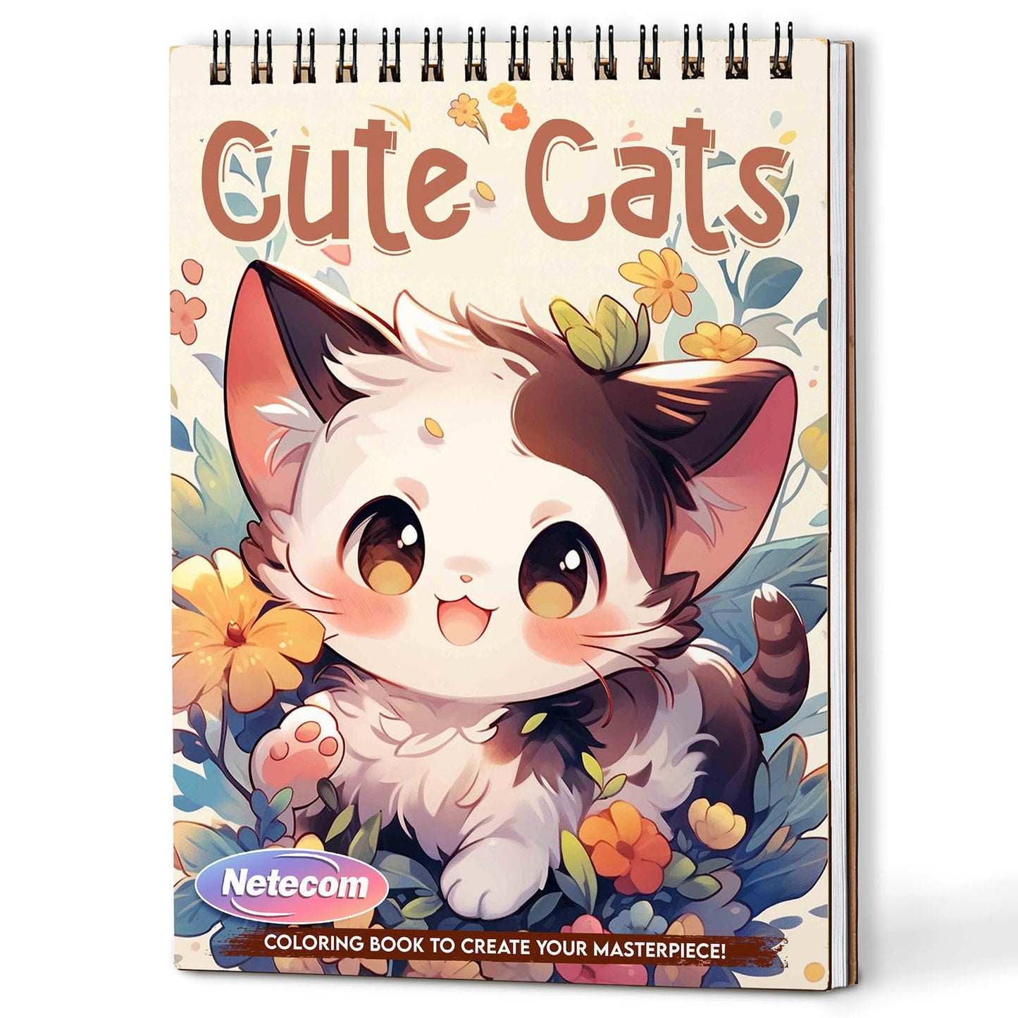 Netecom Cute Cats Coloring Book For Adults