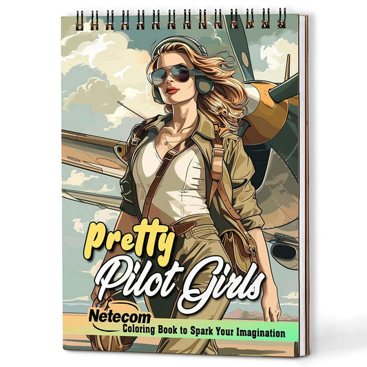 Netecom Pretty Pilot Girls Coloring Book For Adults