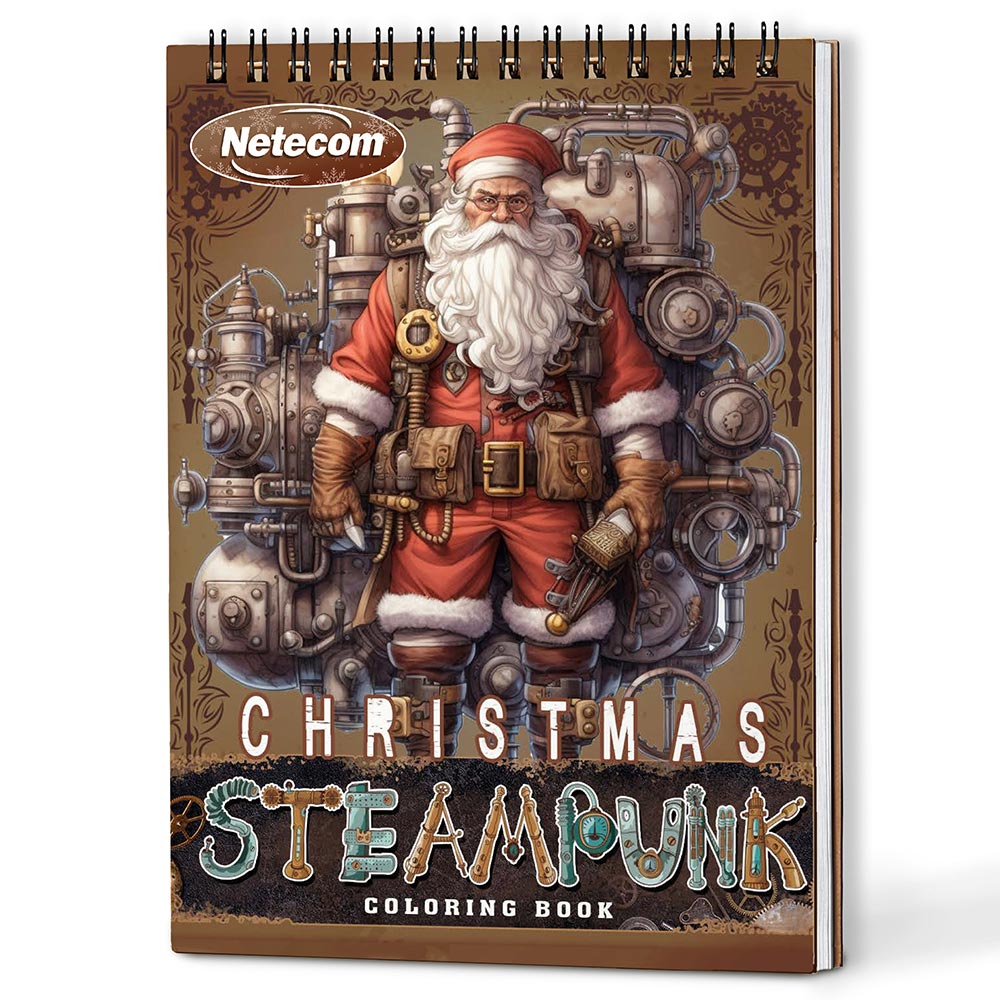 Netecom Steampunk Christmas Coloring Book For Adults