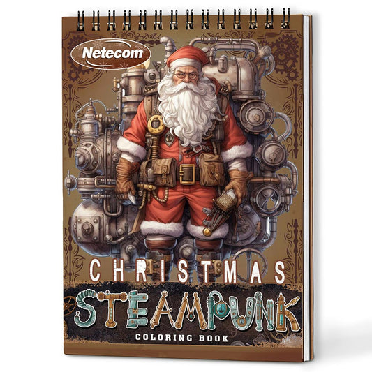 Netecom Steampunk Christmas Coloring Book For Adults
