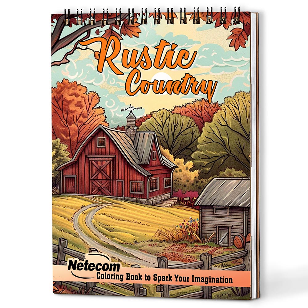Netecom Rustic Country Coloring Book For Adults