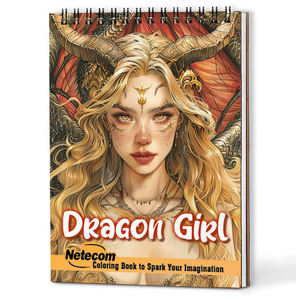 Netecom Dragon Girl Coloring Book For Adults