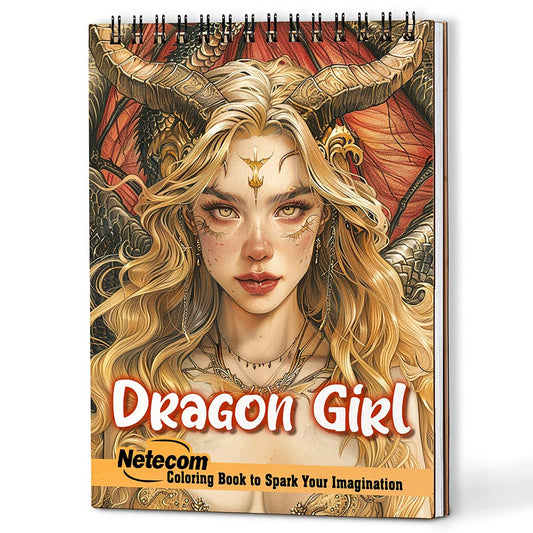 Netecom Dragon Girl Coloring Book For Adults