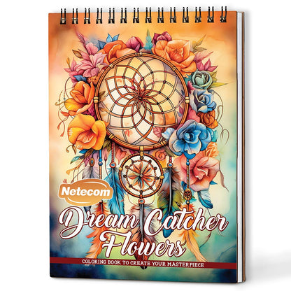 Netecom Dreamcatcher Flowers Coloring Book For Adults