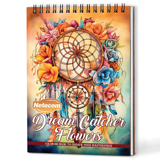 Netecom Dreamcatcher Flowers Coloring Book For Adults