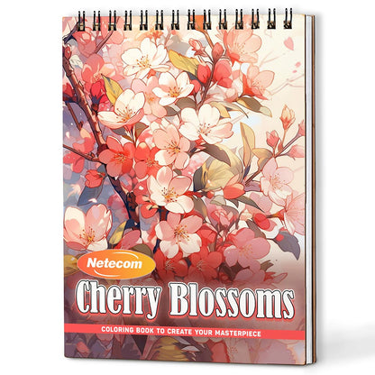 Cherry Blossoms Coloring Book For Adults