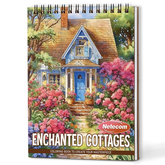 Netecom Enchanted Cottages Coloring Book For Adults