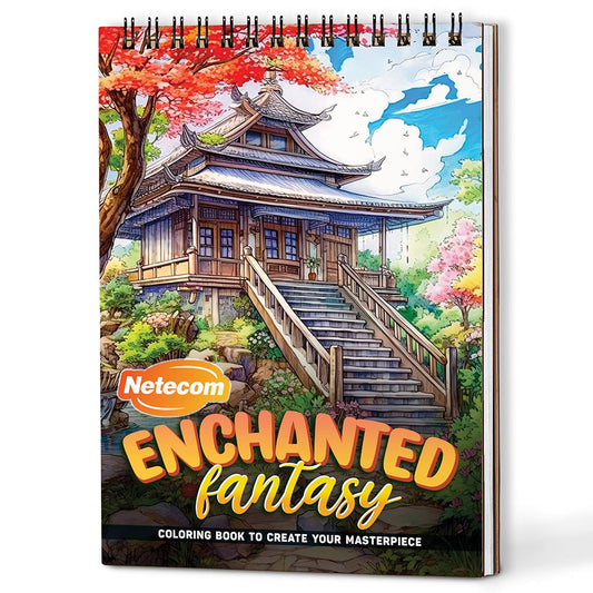 Netecom Enchanted Fantasy House Coloring Book For Adults