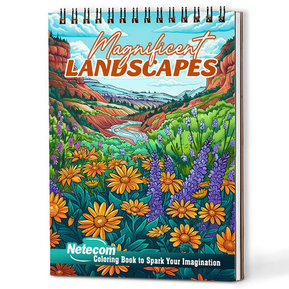 Netecom Magnificent Landscapes Coloring Book For Adults