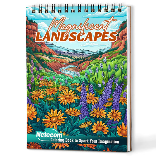 Netecom Magnificent Landscapes Coloring Book For Adults