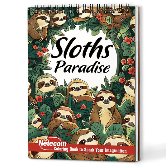 Netecom Sloth Paradise Coloring Book For Adults