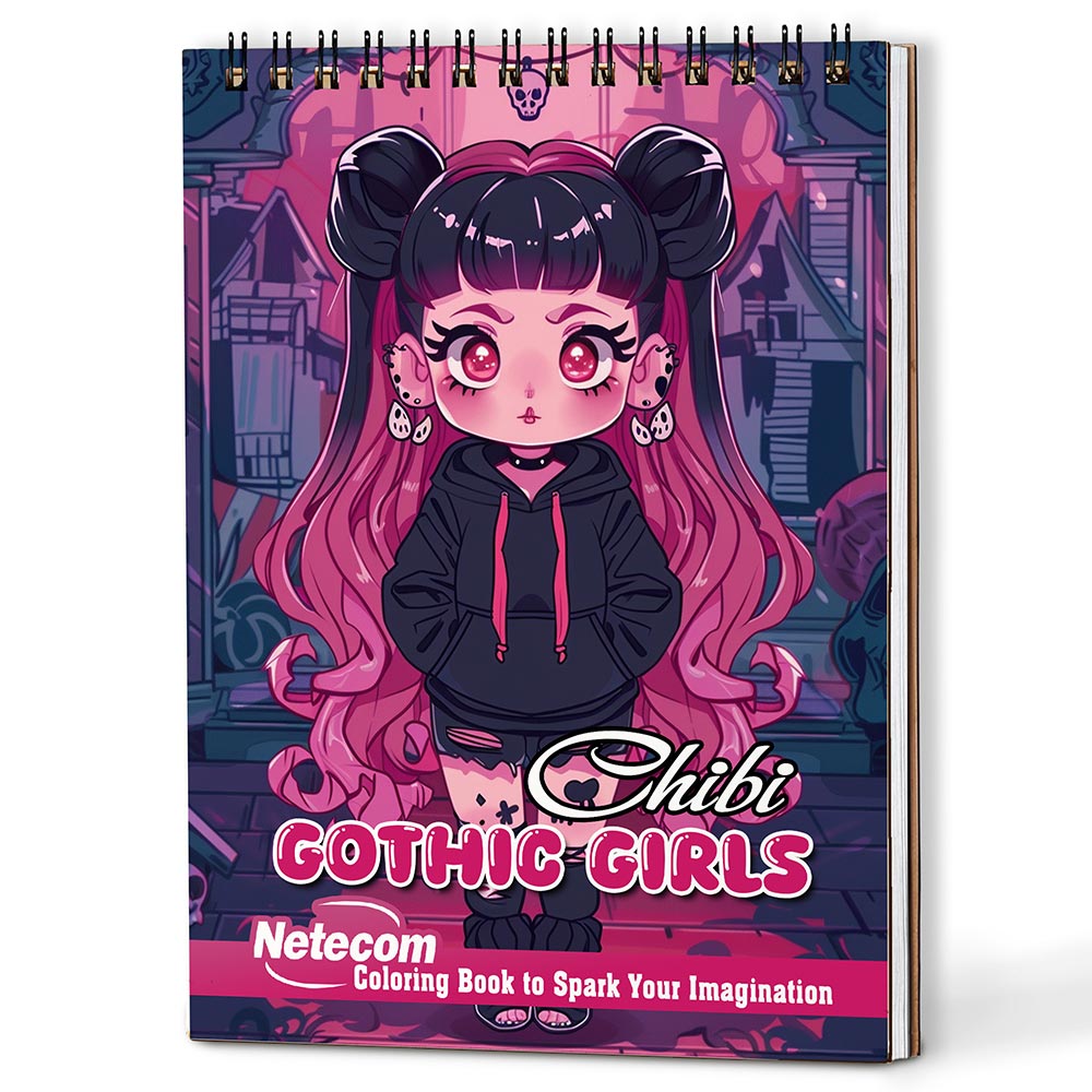 Netecom Chibi Gothic Girls Coloring Book For Adults