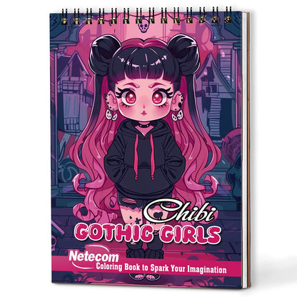 Netecom Chibi Gothic Girls Coloring Book For Adults