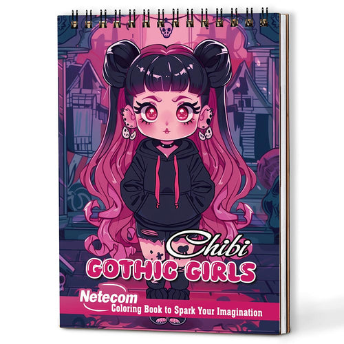 Netecom Chibi Gothic Girls Coloring Book For Adults