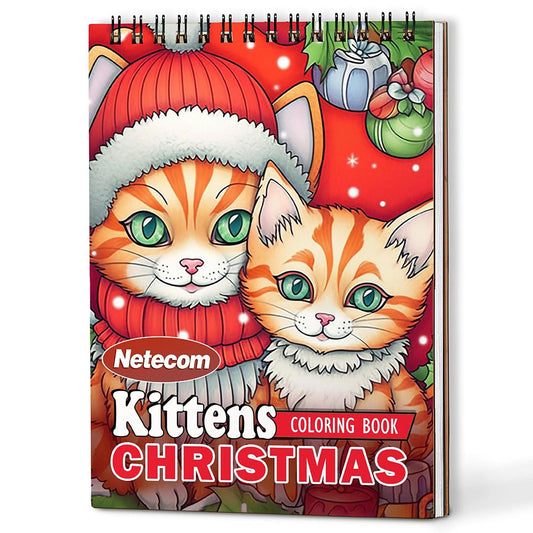 Netecom Christmas Kittens Coloring Book For Adults