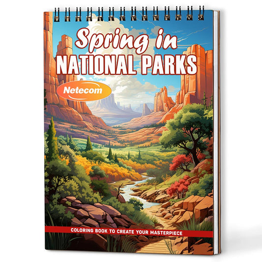 Spring in National Parks Coloring Book For Adults